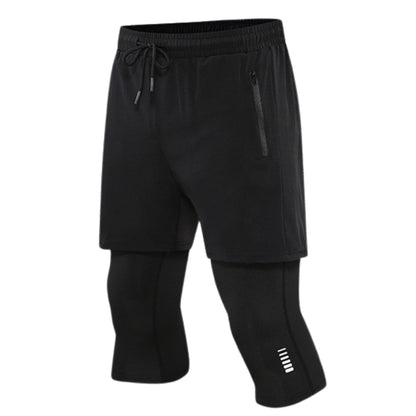 Short de Sport 2-en-1 avec Collant de Compression Intégré