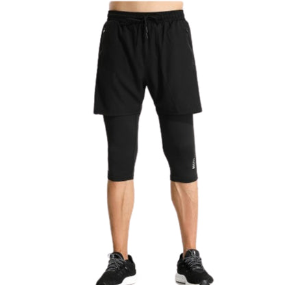 Short de Sport 2-en-1 avec Collant de Compression Intégré