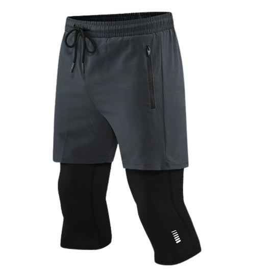 Short de Sport 2-en-1 avec Collant de Compression Intégré